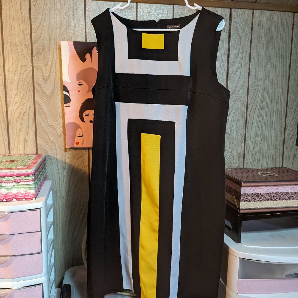 Mod/Scooter Girl Colorblock Shift Dress
